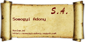 Somogyi Adony névjegykártya